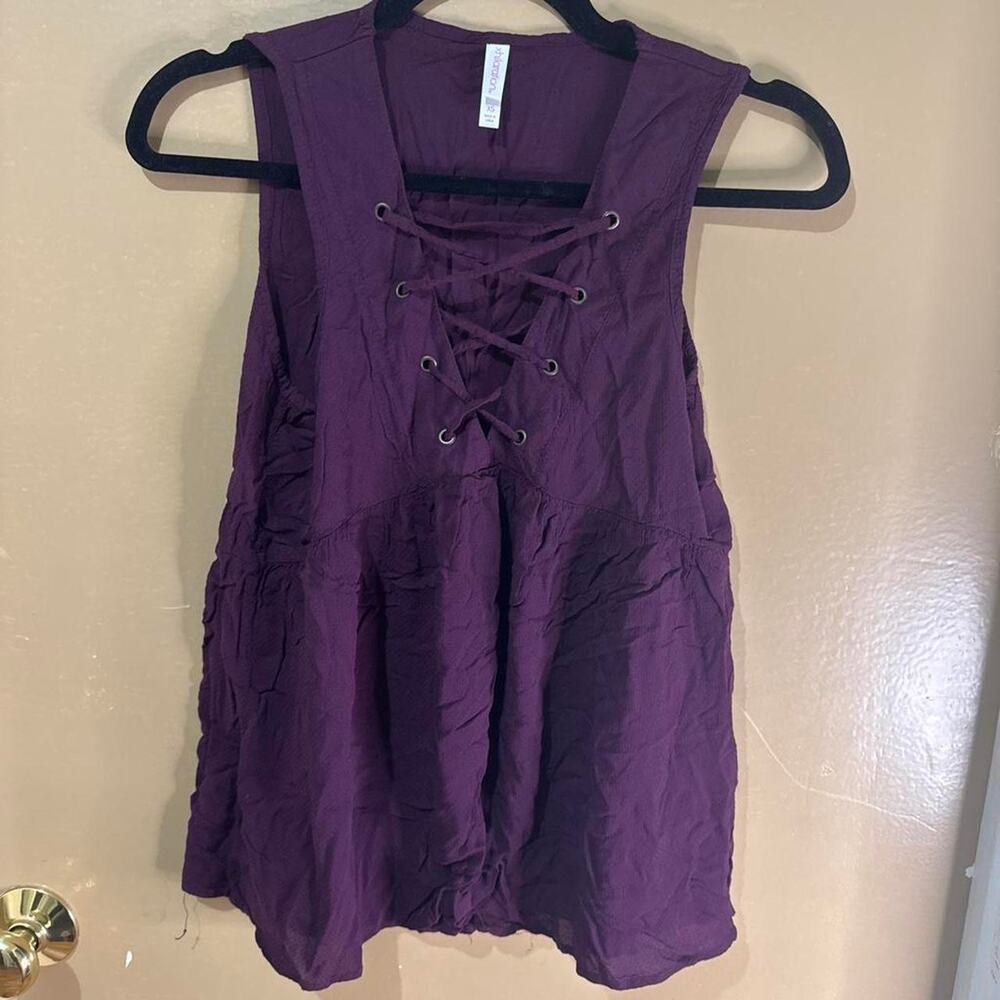 Xhilaration purple lace up tank